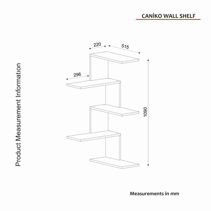 Hanah Home Caniko Estantería de Pared Travertino
